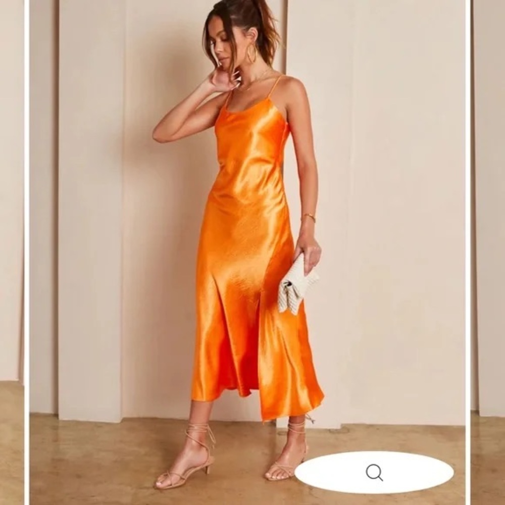 Vice Dolls Orange Midi Slip Dress